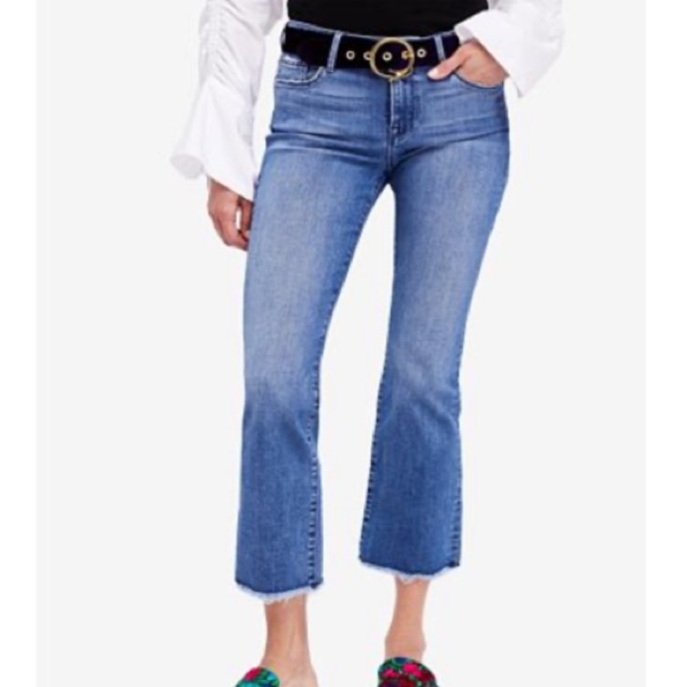 Free People High Rise Frayed Hem Skinny Jeans